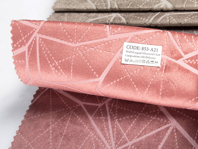 Tela Jacquard teñida con hilo con estampado de aluminio de terciopelo